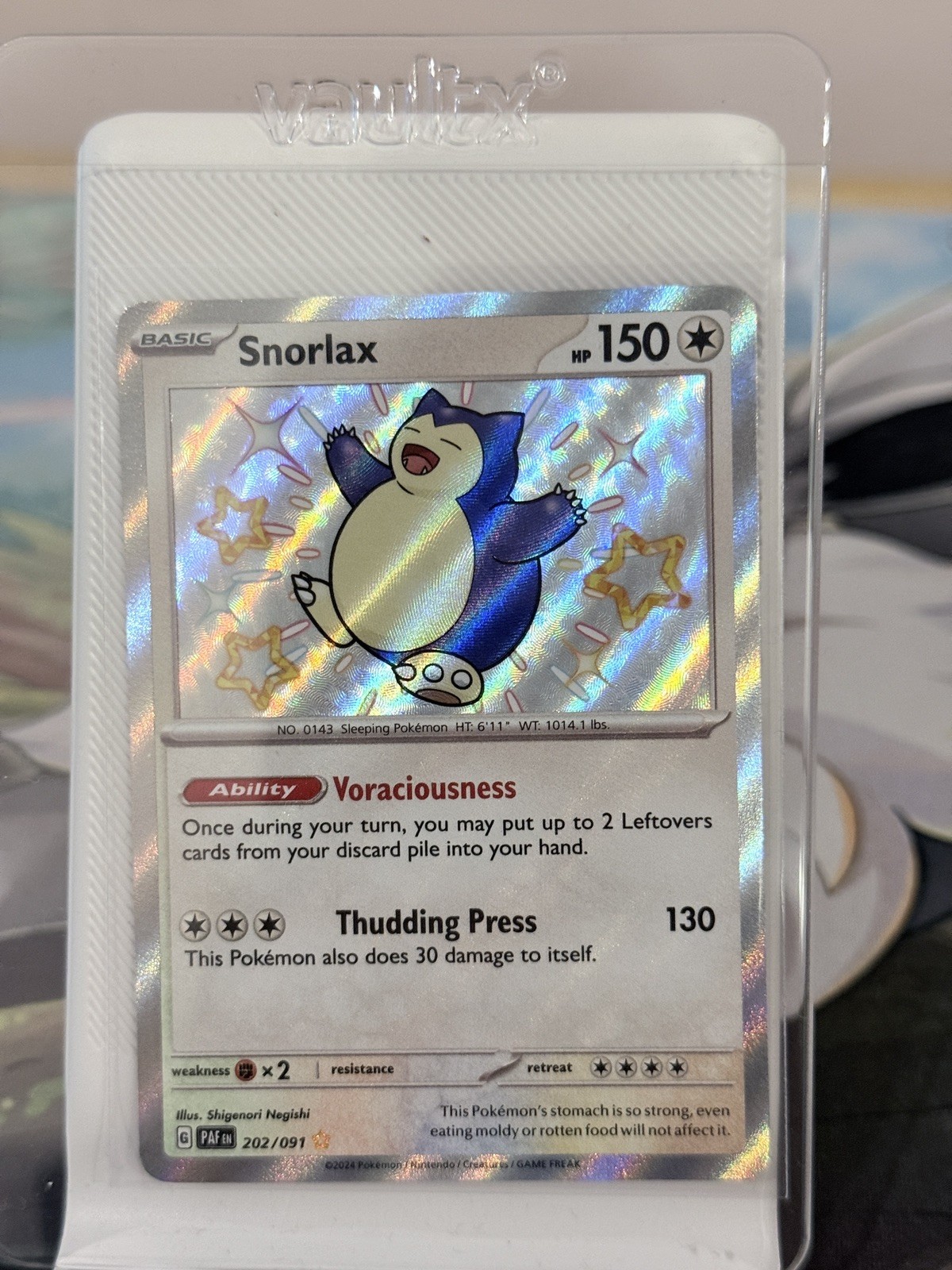 Snorlax 202/091 Holo Rare Paldean Fates Near Mint Condition Pokémon TCG