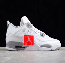 US Size 7-12 Jordan 4 Retro "White Oreo " Men's Basketball Shoes Mid Top