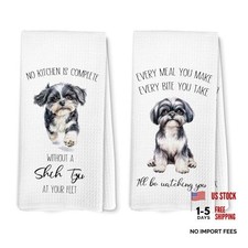 Funny Shih Tzu Kitchen Towels Set of 2 - Dog Decor Dish Towels - Shih Tzu-2