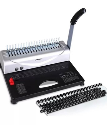 MAKEASY Bindemaschine, 21-Loch, 450 Blatt, Papierstanzbinder mit Starterset