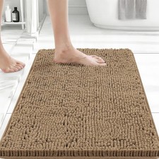 Chenille Bath Mat Non Slip Ultra Absorbent Washable Quick Dry Bathroom Rug