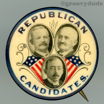 1909 Sisson Stober Moschzisker - PA Republican Candidates Trigate Pinback Button