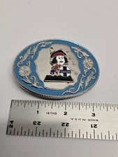Vintage Santa Fe Rail Road Belt Buckle, Chico On Chrome Back Ground. HTF