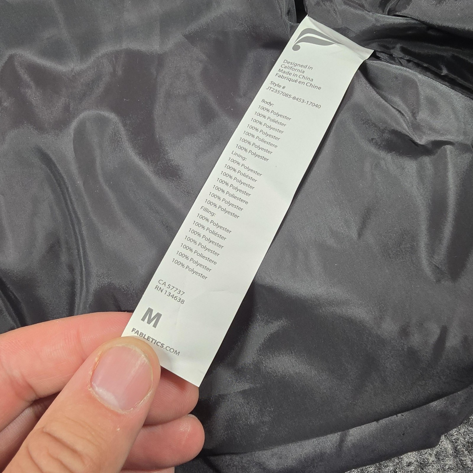 Fabletics Puffer Jacket Womens Medium Gray Insula… - image 4