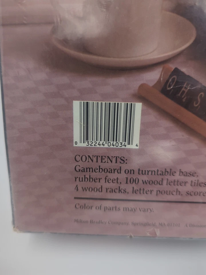 Scrabble Crossword Game Deluxe Edition Turntable 4034 1989 Milton Bradley Sealed - Image 3 of 4