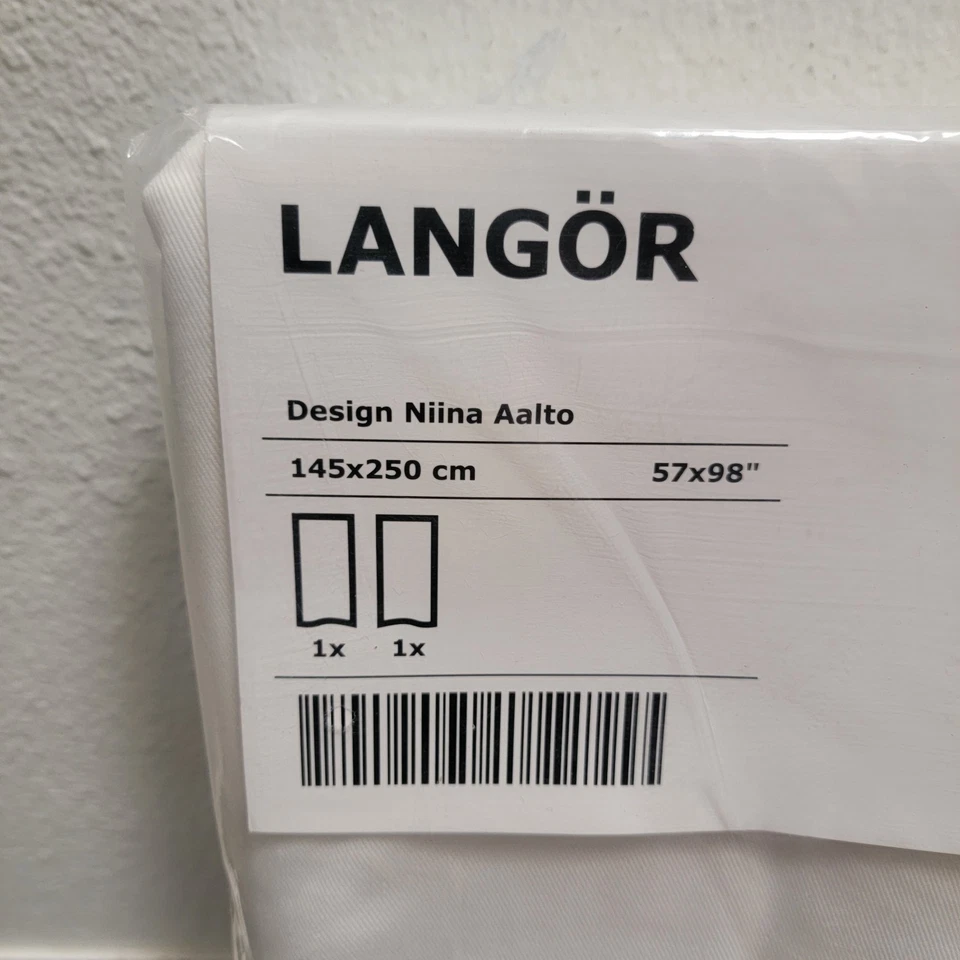 IKEA LANGOR Cortinas Blanco Rojo Negro CARITURA MARINERA 57x98" Ojales Náuticos NUEVO Foto 3 de 4