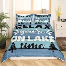 Feelyou Lake House Comforter Cover Set Fishing Duvet Cover for Kids... Fast Ship