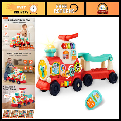 4-in-1 Ride-On Toy for Toddlers 1-3, Push Pull Sit & Stand Walker, Outdoor Indoo