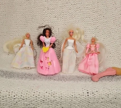 Set of 4 Barbie Doll Bundle Lot Miniature Figures Vintage 90s Toys made for McDs