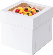 5 Pack Cake Boxes 12 Inch, 12x12x8 Inches Tall Cake Large Box, Disposable Cakes 