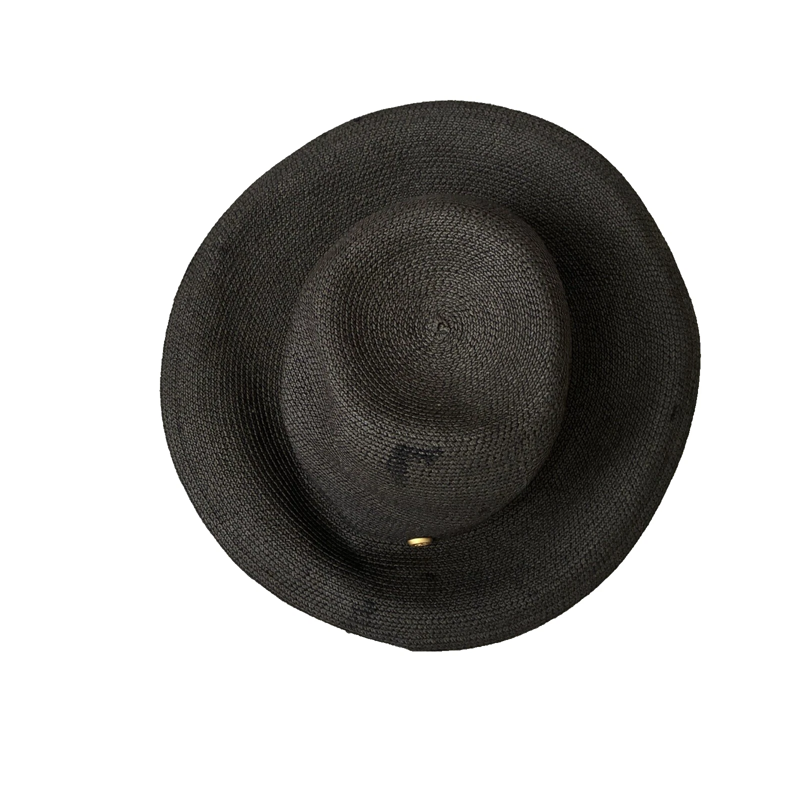 Eric Javits New York Womans Squishee Fedora Straw Hat Black Solid