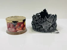 Homeworx Harry Slatkin Halloween Candle Holder Haunted House NEW Autumn Pumpkin