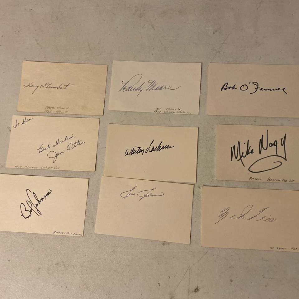 1950's -70's Signed Baseball Players 3X5 Index Cards Lot of 90 Barry Bonds +++ - Image 2 of 4