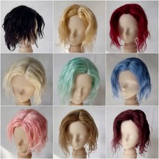 6-7" 8-9" 1/4 1/3 SD BJD Mohair Short Curly Wig Doll Hair Multi-Color Mohair Wig