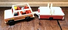 Vintage Fisher Price Little People Play Family Car & Pop Up Camper 1979 #992