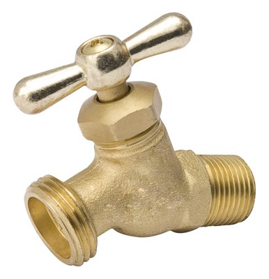Hose Bibb, Straight, No-Kink, Brass, 1/2 MP x 1/2-In. Internal Solder -102-303