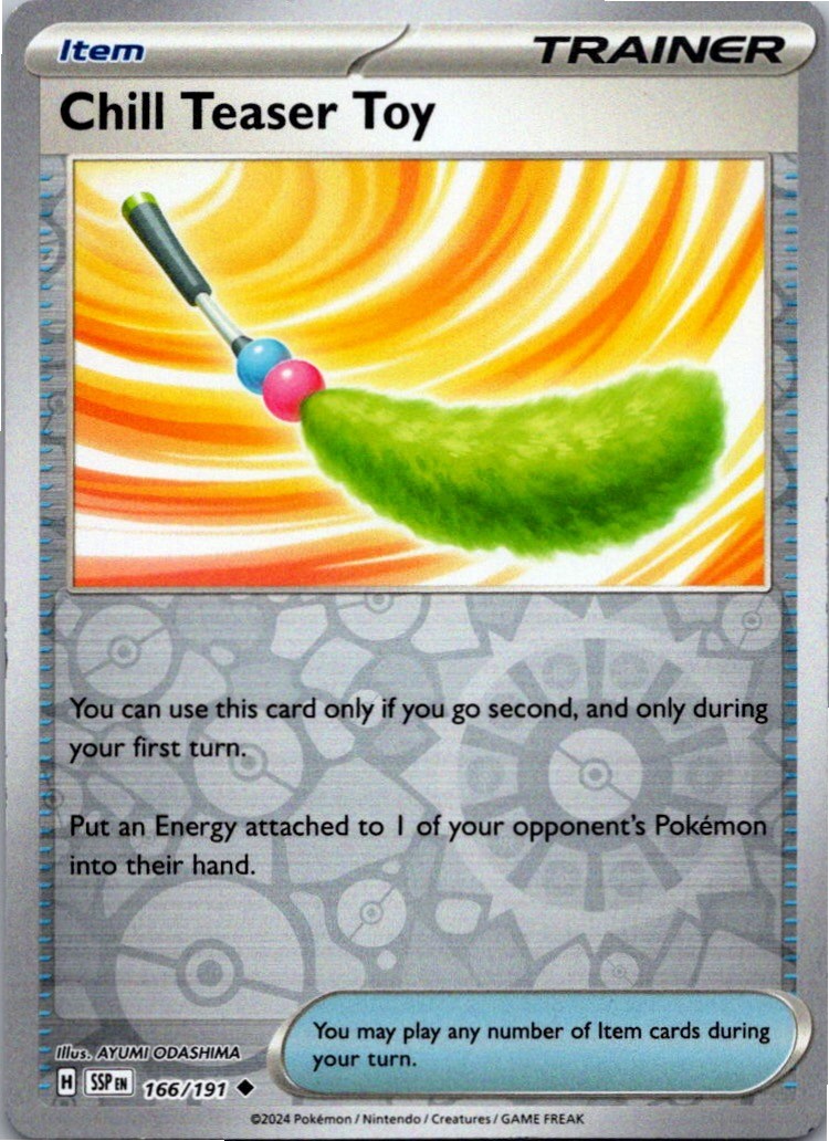 Chill Teaser Toy 166/191 Uncommon Surging Sparks Pokemon Reverse Holo Near Mint