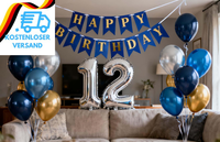 12. Geburtstag Dekoration Junge, Geburtstagsdeko Jungen 12 Jahre, 12. Ballon Met