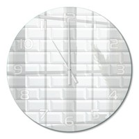 Runde Wanduhr Aus GehäRtetem Glas FüR WohnräUme Keramikwand WeißE Zeiger Fi60 Cm