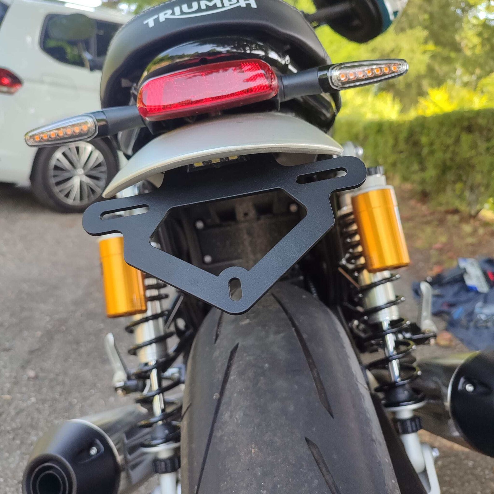 Support de plaque Triumph Speed Twin 2019+ GS Moto noir en alu