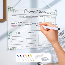 Wochenplaner Acryl Magnetisch,30 * 20CM,Wochenkalender Planungstafel,Magnetisch 