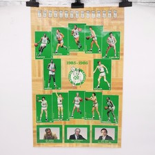 1985-86 Boston Celtics Poster LARRY BIRD McHALE Parish Red Auerbach NBA Champ