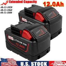 2PACK 12.0Ah For Milwaukee For M18 18V Extended Capacity Battery 48-11-1860 NEW