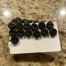 Handmade Black Horse Nappa Veg Tan Leather 2 Hole 1/2 Inch Buttons Pack Of 13