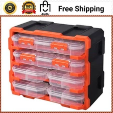 50 Compartment Rack with 6 Storage Boxes Small Parts Organizer Unit