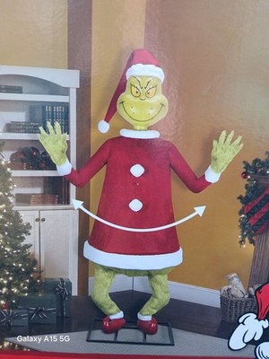 9 ft LARGE Size Animated Fuzzy Grinch Singing & Dancing Christmas Decoration