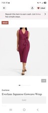 Everlane Japanese GoWeave Wrap Dress Pink Purple Size 2 V-Neck