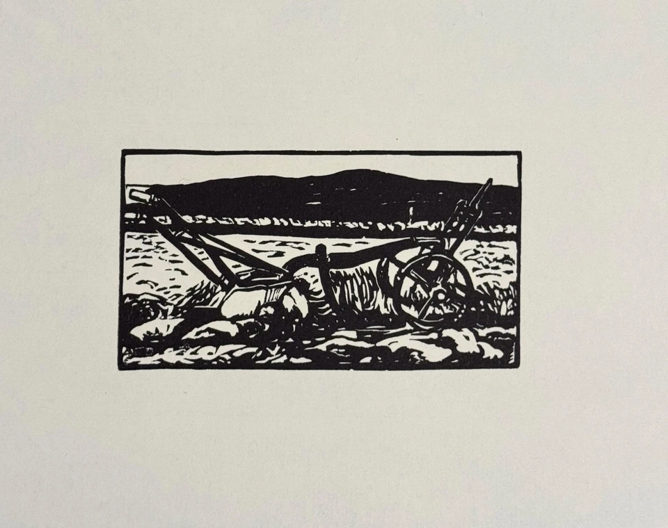 Wilhelm Laage, Pflug, Holzschnitt aus dem Nachlass, 1912, mit Nachlassstempel - Bild 2 von 3