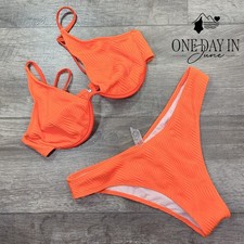 Aleumdr Textured Underwire Bikini Swimsuit Size L