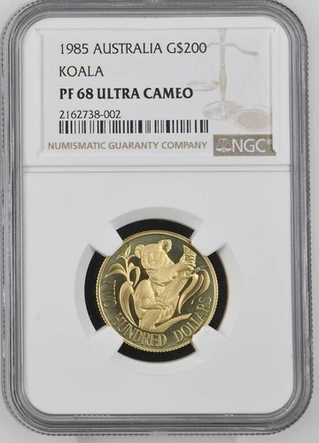 NobleSpirit Stunning 1985 Australia GOLD $200 Koala NGC PF 68 Ultra Cameo