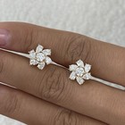 2ct Round Studs Earrings Yellow Gold 14K Labcreated Diamond F/VS — photo 6