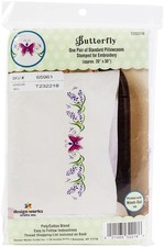 Tobin Design Works Crafts Stamped Pillowcases for Embroidery-Set of 2, Various