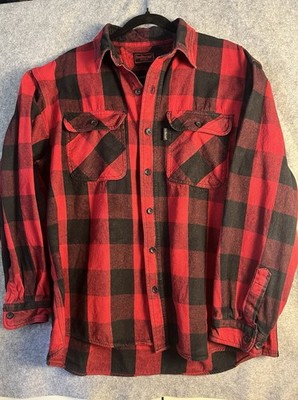 Five Brother Buffalo Plaid Flannel Shirt XL Red Black Heavy Duty Workwear