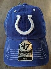 INDIANAPOLIS COLTS '47 Closer NFL HAT Stretch Fit M-L - Royal Blue - BRAND NEW! 