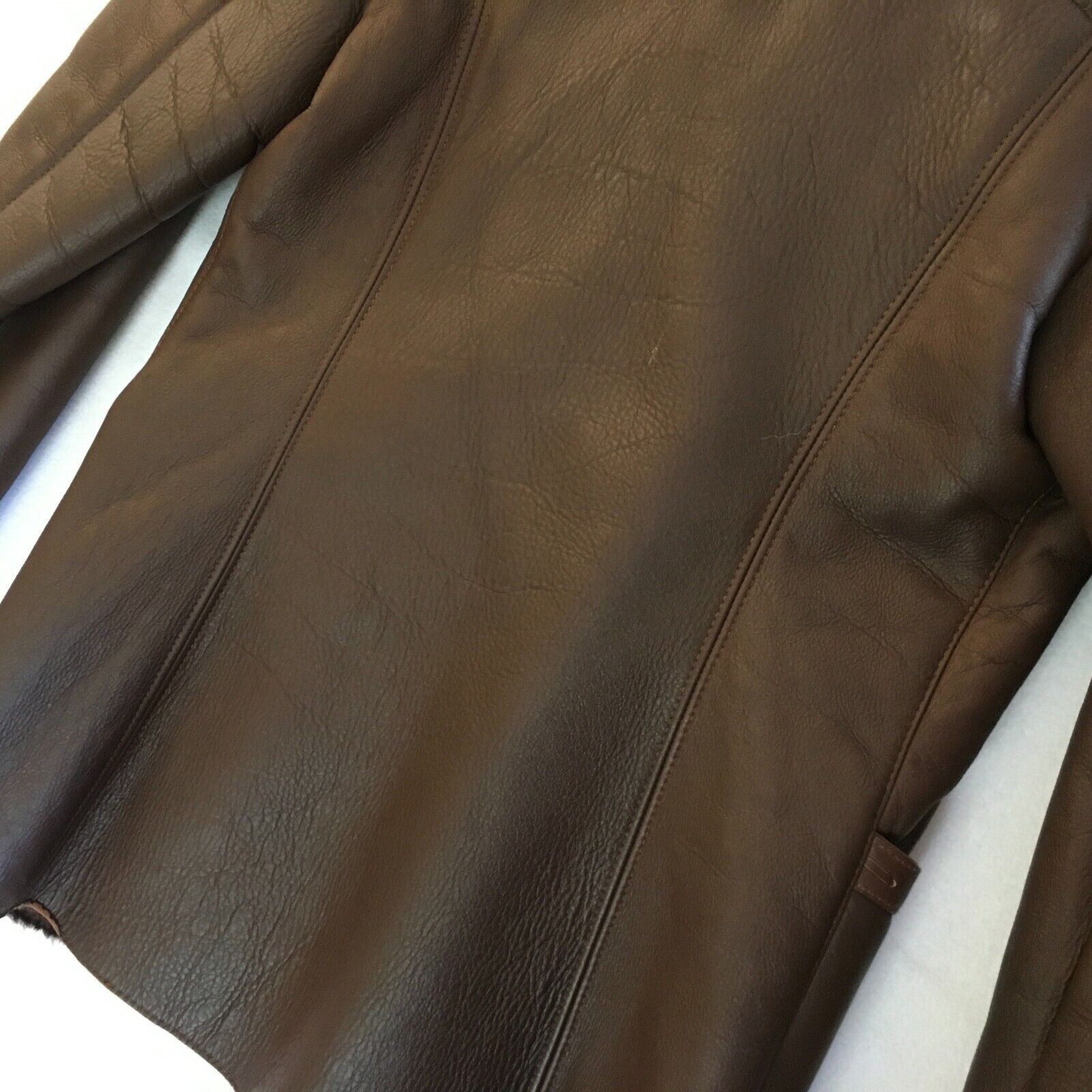 Branco Pelle Brown Leather Jacket Coat Women's Sm… - image 6