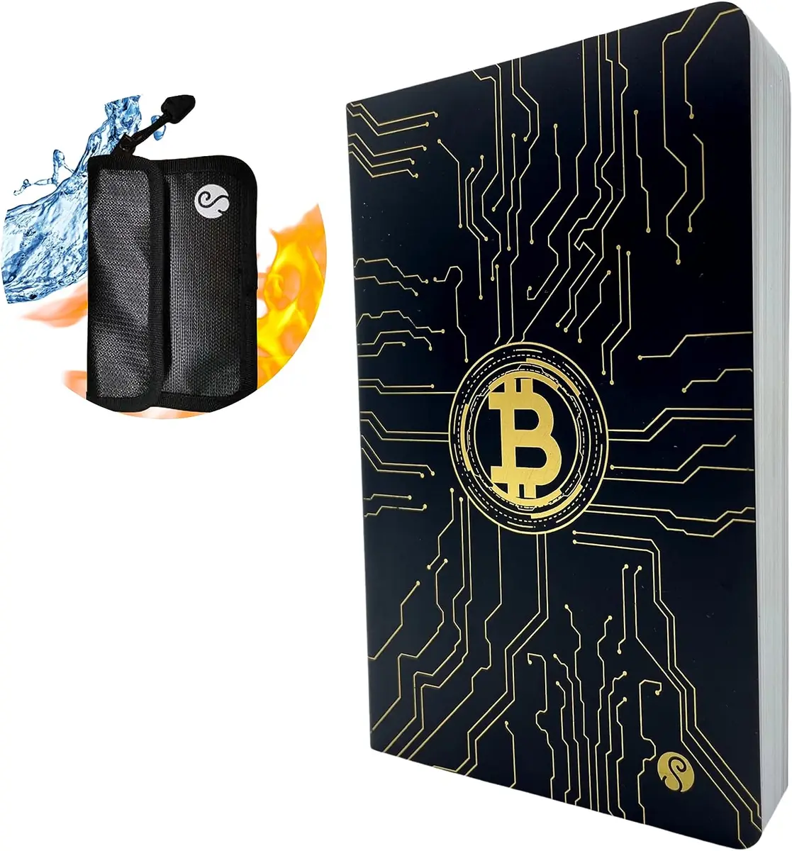 Selebra Seed Phrase Storage Notebook + Fireproof Bag - Cryptocurrency Recovery Phrase - Waterproof Password Keeper - Cold Wallet - Passw