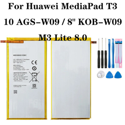 For Huawei MediaPad T3 10 AGS-W09 / 8'' KOB-W09 M3 Lite 8.0 Battery HB3080G1EBC