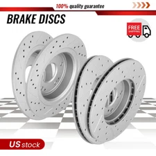 Front Rear Drilled Brake Rotors Set of 4 for 2005 - 2017 Honda Accord 2015 Civic