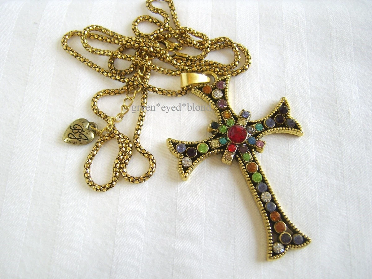 Betsey johnson cross best sale necklace