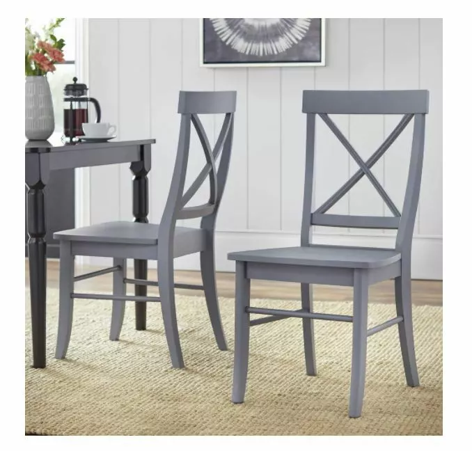 Grey cross back dining chairs hot sale