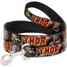 Dog Leash The Mighty Thor Action Poses 6 Feet Long 0.5 Inch Wide