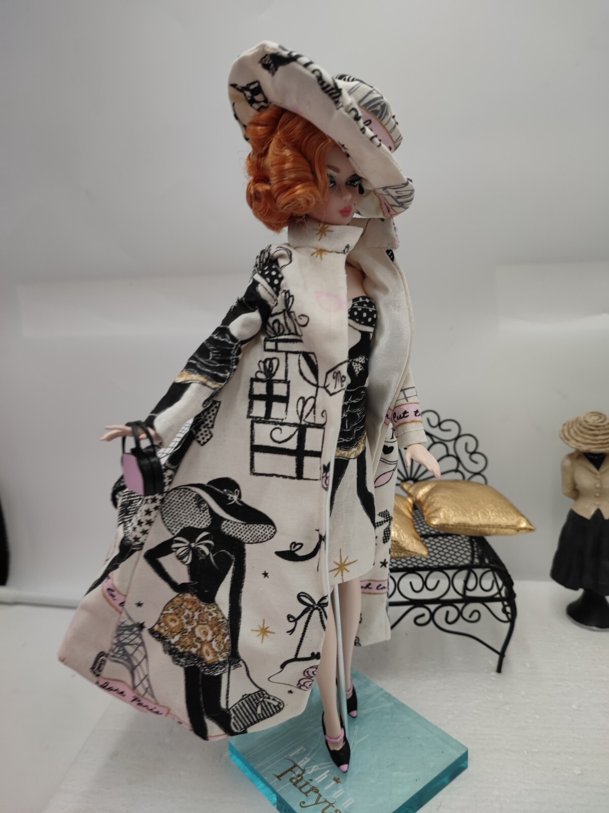 Ensemble créations couture Paris Barbie Silkstone : habit de poupée de collection OOAK