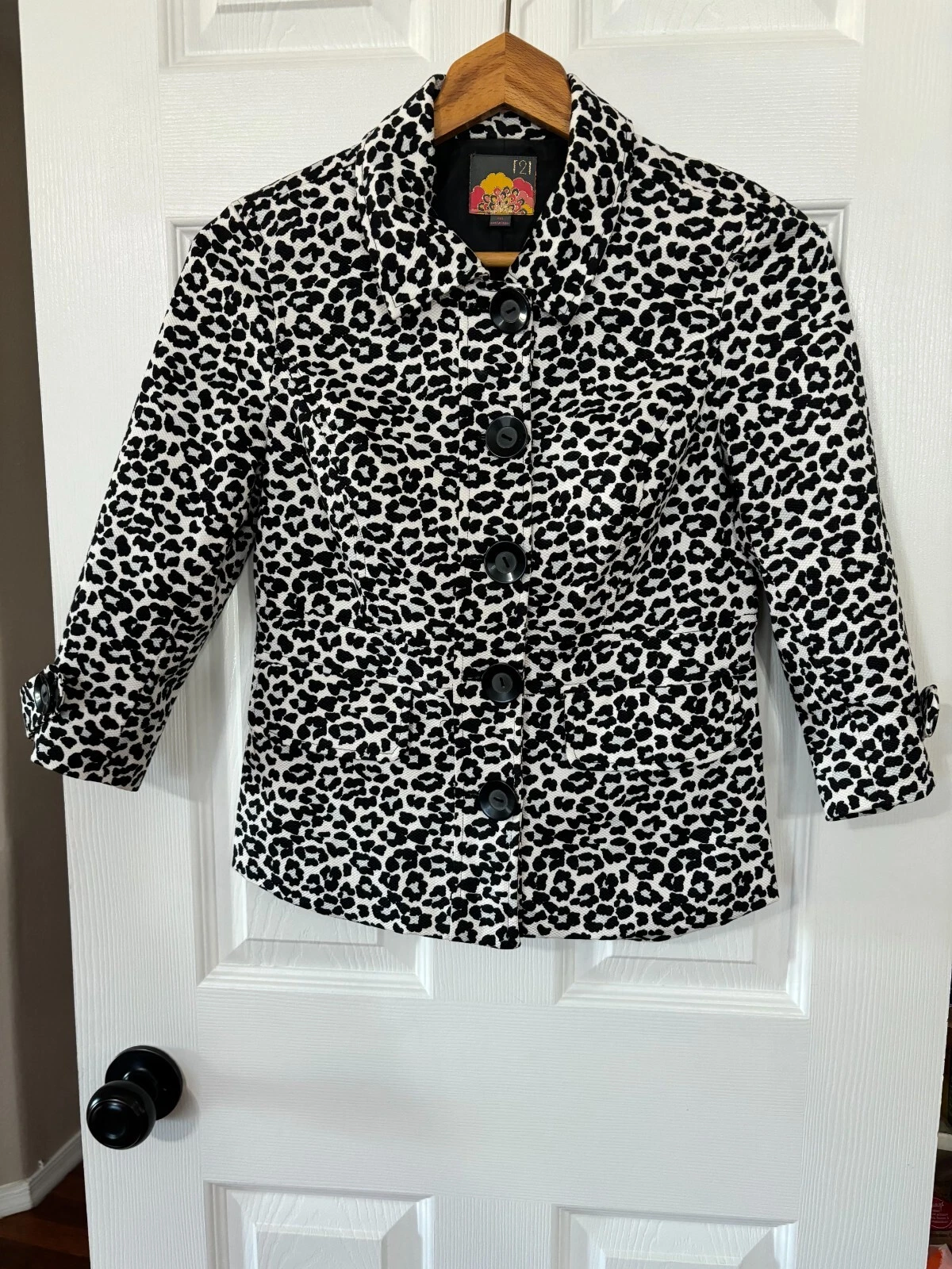 VETEMENTS Cappotto giacca stampa animale taglia media abbottonata classico leopardo