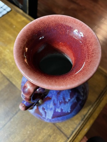 8"x5"Chinese Oxblood Flambe Glaze Sang de Boeuf Jingdezhen Zhi Pottery Vase 1950 - Picture 5 of 8