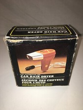 Vintage 1970s 12v Car Travel Mini Hair dryer brown & chrome 70s  *BRAND NEW*
