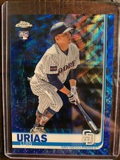 2019 Topps Chrome Luis Urias Rookie Lot Blue Wave /75, Base, and Refractor